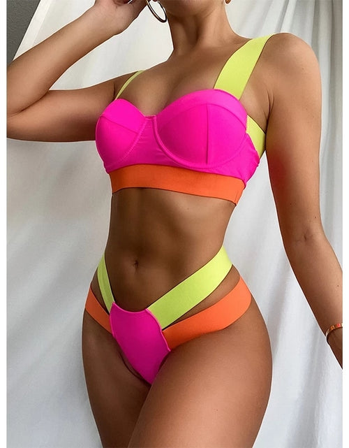 Load image into Gallery viewer, Patchwork Sexy Swimwear
