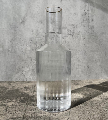 1922 Ripple Carafe with Gold Rim