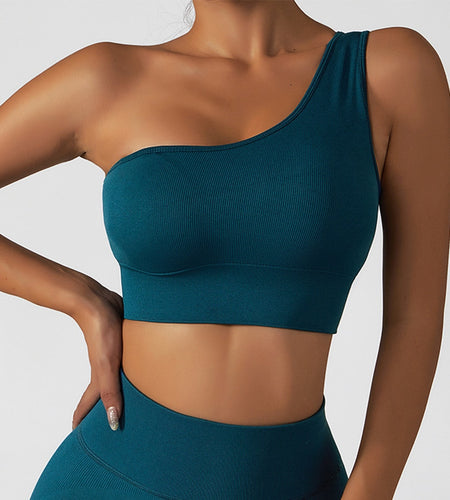 Summer Sexy Oblique Shoulder Yoga Clothes Tops