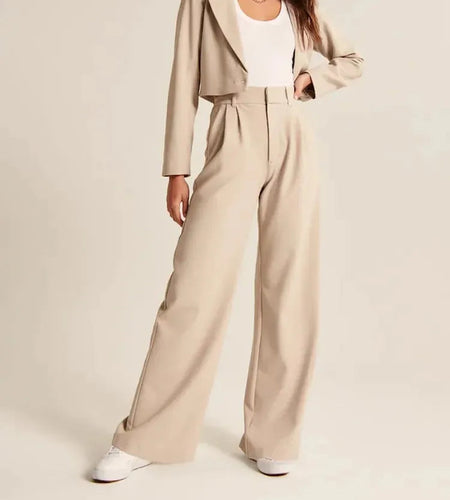 Light Wide-Leg Tailored Pants