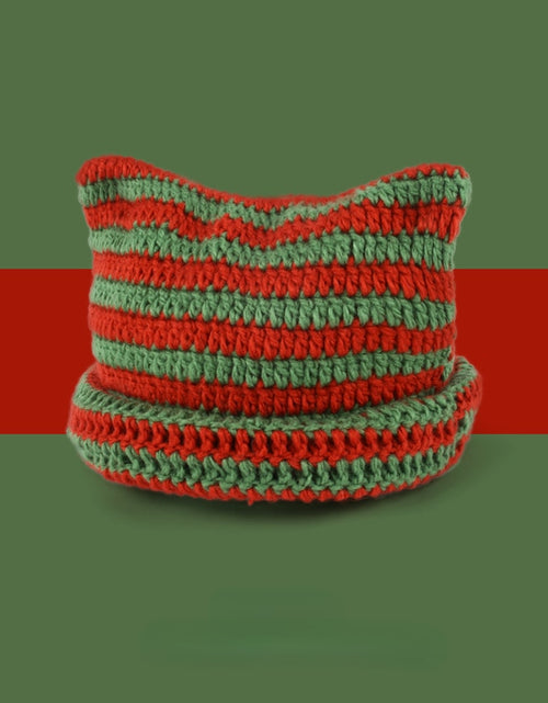 Load image into Gallery viewer, Striped Knitted Wool Winter Beanie
