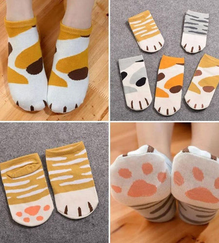 Cartoon Cute Cats Paw Socks