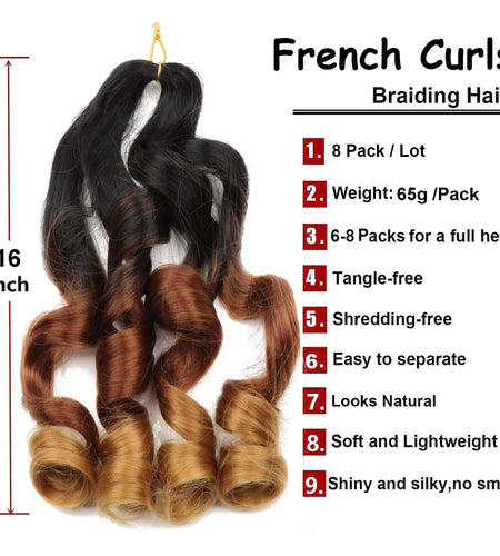 French Curl Braiding Synthetic Hair