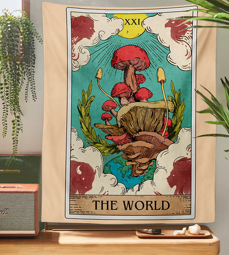 Tarot Mushroom Wall Hanging Tapestry