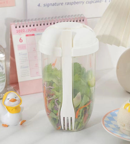 Cup Container with Fork Set