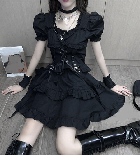 Gothic Women Black Dress