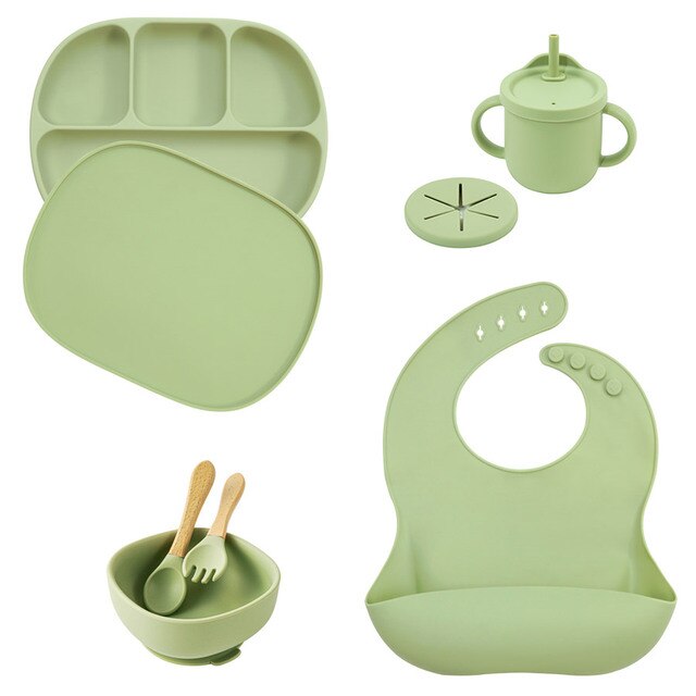 5Pcs/Set Silicone Children Tableware