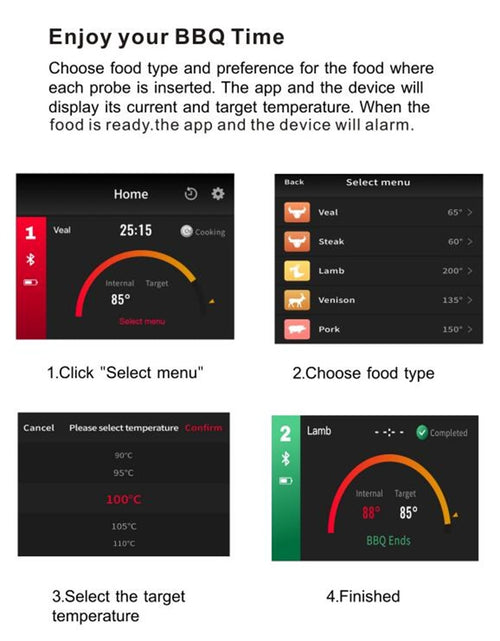 Load image into Gallery viewer, Wireless Kitchen Food Thermometer
