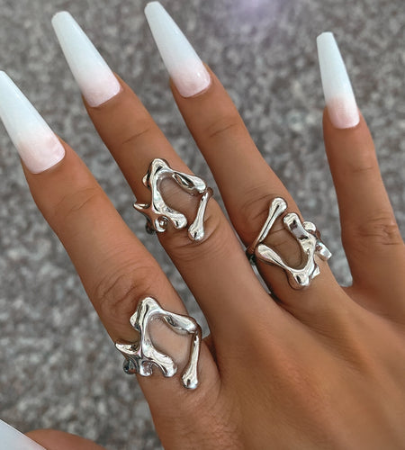 Simple Style Lines Geometric Ring