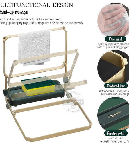 Foldable Sink Strainer Mesh Bag Stand