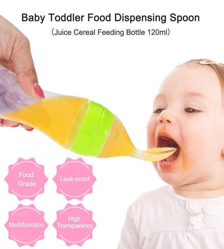 Silicone Feeding Bottle with Spoon