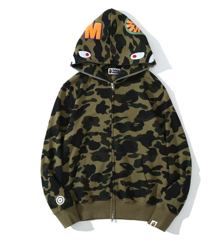 Anime Hoodie Shark Camo Full Zip