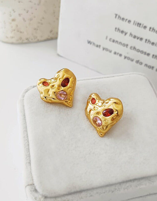 Load image into Gallery viewer, Irregular Heart Stud Earrings
