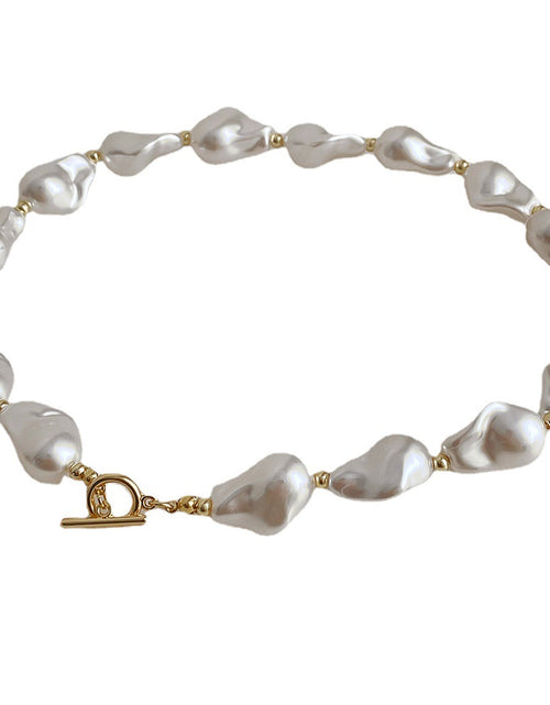 Load image into Gallery viewer, Baroque Pearl Buckle Necklace
