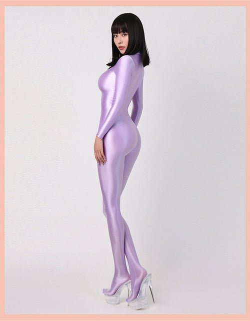 Load image into Gallery viewer, Glossy Elastic One-Piece  Jumpsuit
