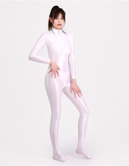 Load image into Gallery viewer, Glossy Elastic One-Piece  Jumpsuit
