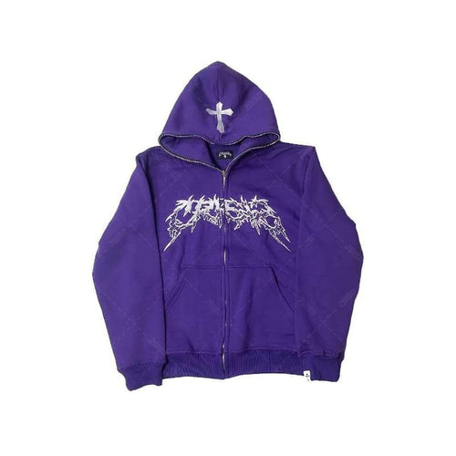 Load image into Gallery viewer, Cross Letter Printing Hooded Sweater
