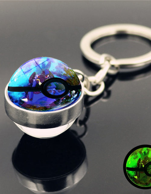 Load image into Gallery viewer, Glass Ball Pendant Cartoon Keychain
