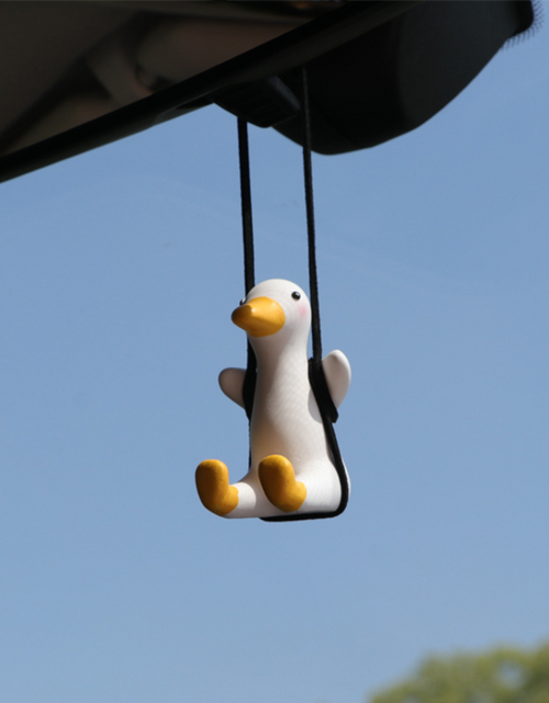Load image into Gallery viewer, Gypsum Cute Anime Car Accessory Swing Duck Pendant
