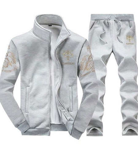 Men's Zipper Sweat Suit Set