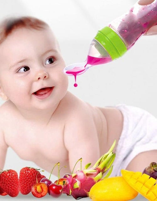 Load image into Gallery viewer, Silicone Feeding Bottle with Spoon
