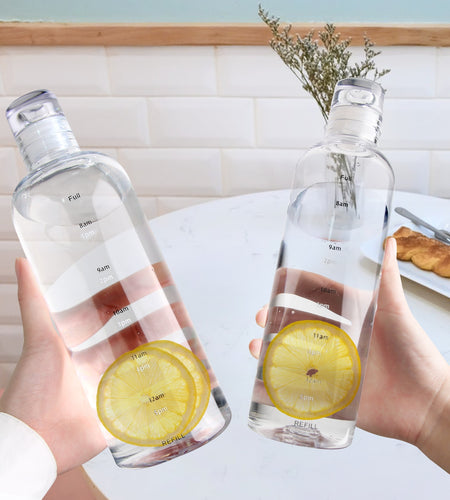 Straw Water Bottle with Time Marker
