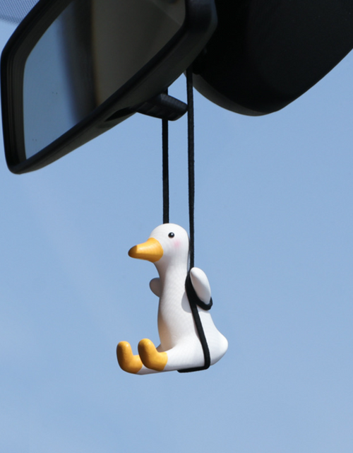 Load image into Gallery viewer, Gypsum Cute Anime Car Accessory Swing Duck Pendant
