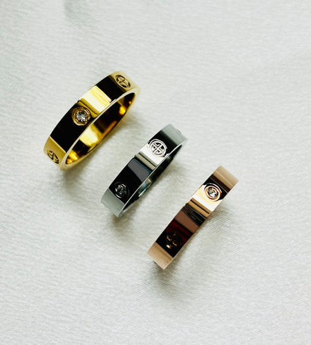 Classic Cross with Stone Rings