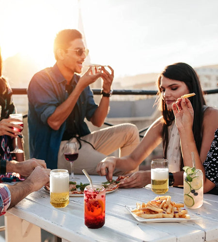 Glass Cup With Lid and Straw