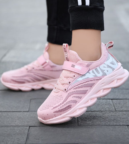 Lace-Up Girls Breathable Running Shoes