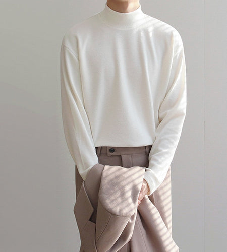 Casual Velvet Turtleneck Men Loose Sweater