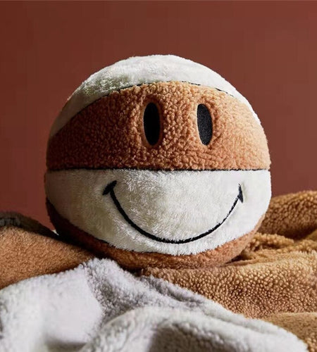 Smile Basketball Plushie Throw Pillow