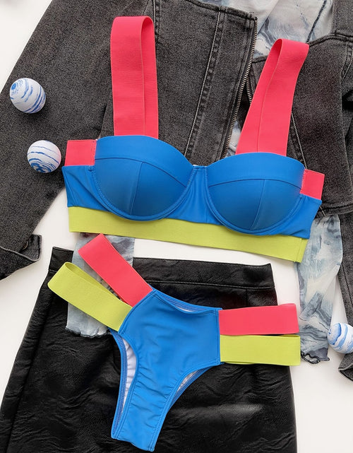 Load image into Gallery viewer, Patchwork Sexy Swimwear
