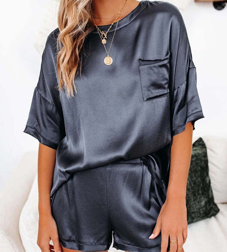 Summer Satin Pajamas Set Women