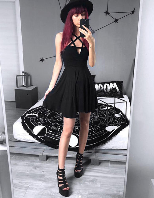 Load image into Gallery viewer, Pentagram Strap Gothic Dress
