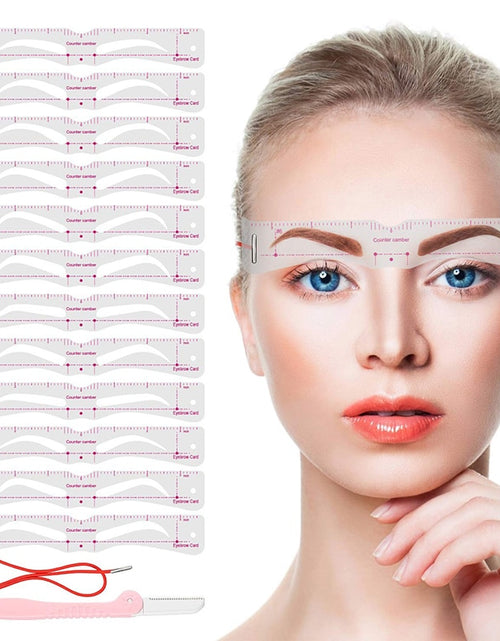 Load image into Gallery viewer, 12Styles Reusable DIY Eyebrow Stencil Set
