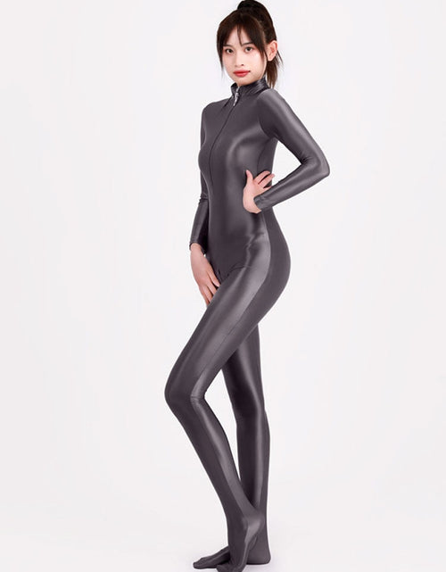 Load image into Gallery viewer, Glossy Elastic One-Piece  Jumpsuit
