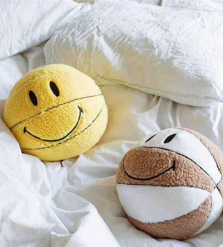 Smile Basketball Plushie Throw Pillow