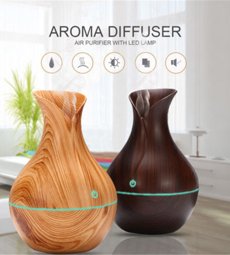 Vase Shape Wood Grain Humidifier