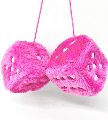 Fuzzy Plush Dice Car Accessory