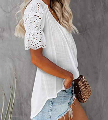 Shirt with Lace and V-neck Emily