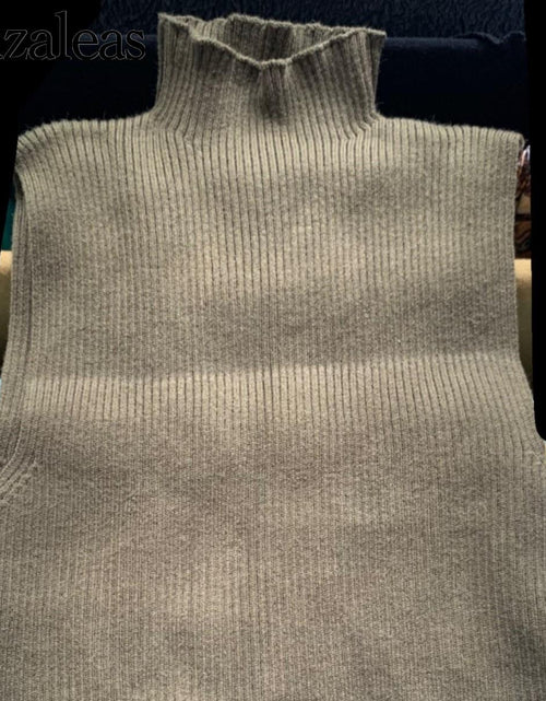 Load image into Gallery viewer, Ribbed Knit High Neck Sleeveless
