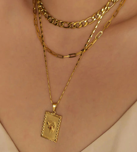 Gold Geo Floral Necklace