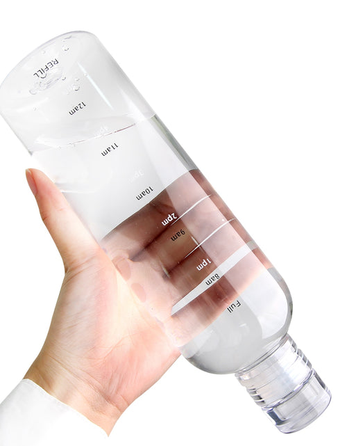 Load image into Gallery viewer, Straw Water Bottle with Time Marker
