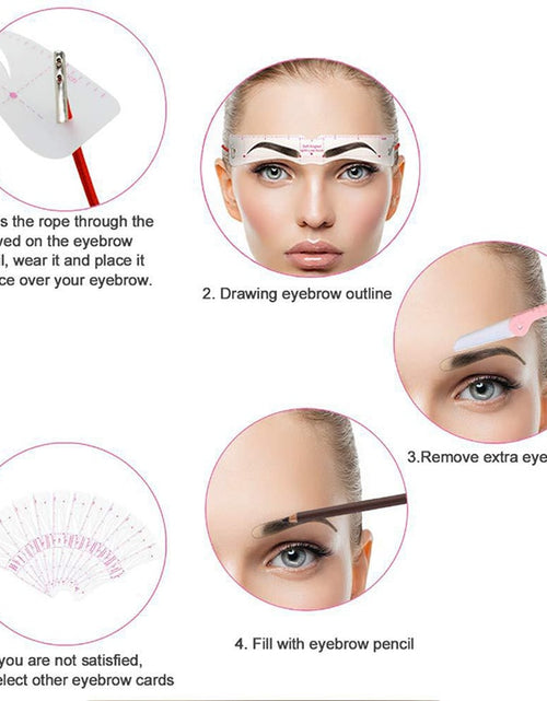 Load image into Gallery viewer, 12Styles Reusable DIY Eyebrow Stencil Set
