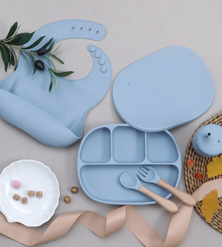 5Pcs/Set Silicone Children Tableware