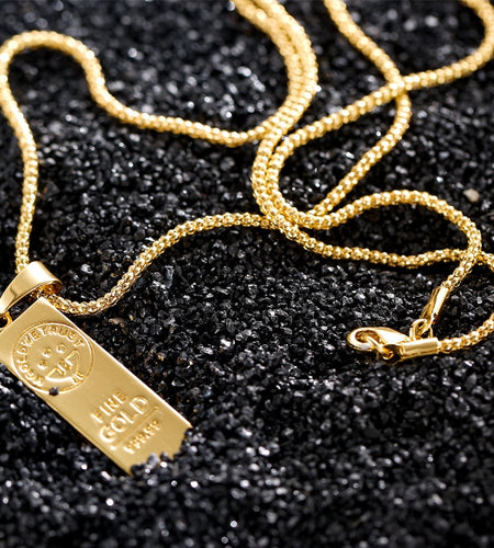 Gold Color Bar Necklace