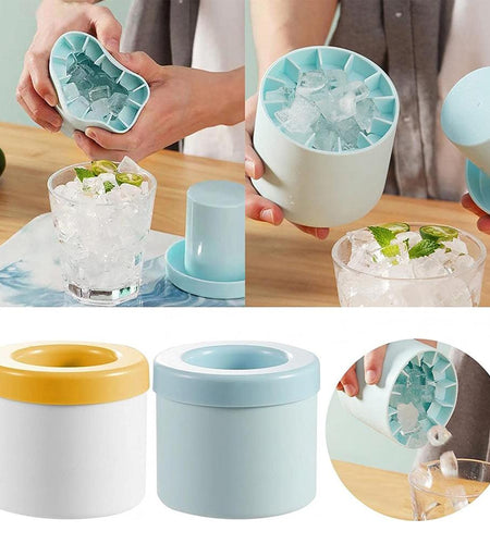 Silicone Cylinder Portable Ice Maker Bucket