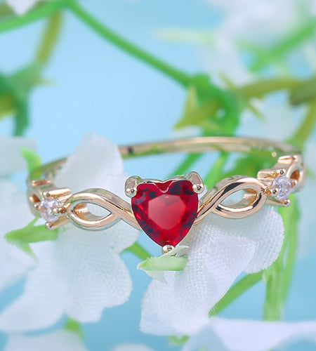 Huitan Simple Heart Ring