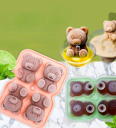 4 Grid Bear Silicone Ice Tray